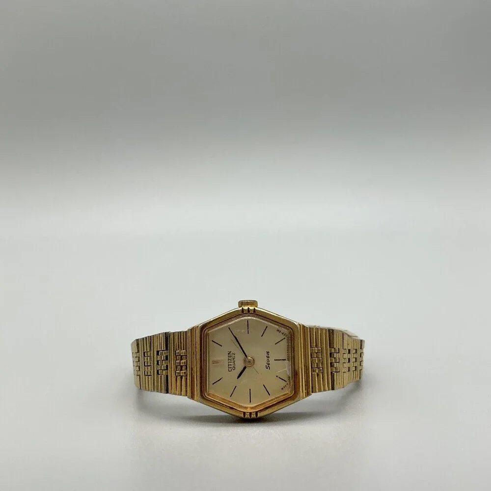 Vintage Citizen Seven Womens Watch 18mm Gold Tone 2030-94464D New Battery 6